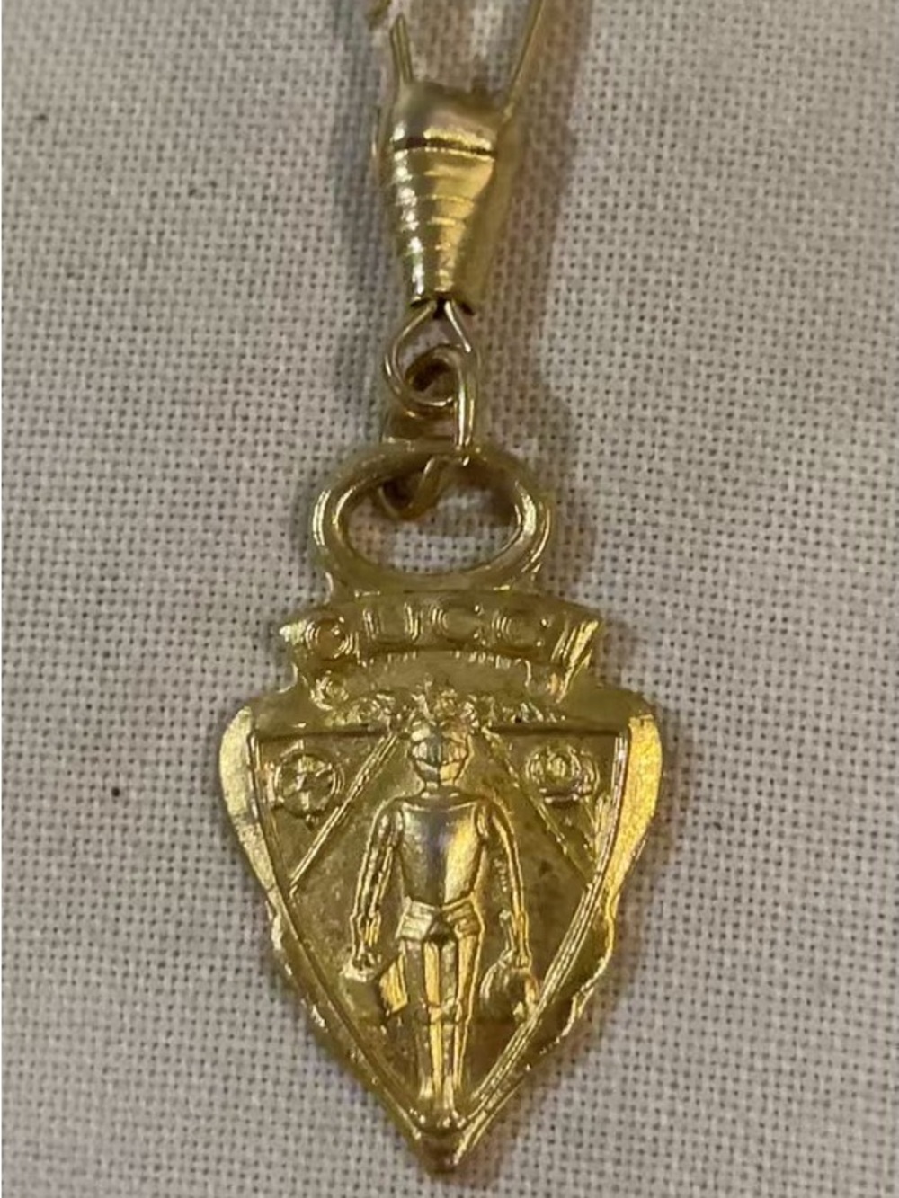 Authentic Vintage  Gucci Shield Pendant Charm with Knight Motif